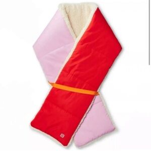 NWT Lego Collection Pink Red Colorblock Shearling Lined Adult Scarf